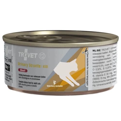 Trovet Urinary Struvite ASD veterinārie konservi kaķiem urīnceļiem ar liellopu 100 g